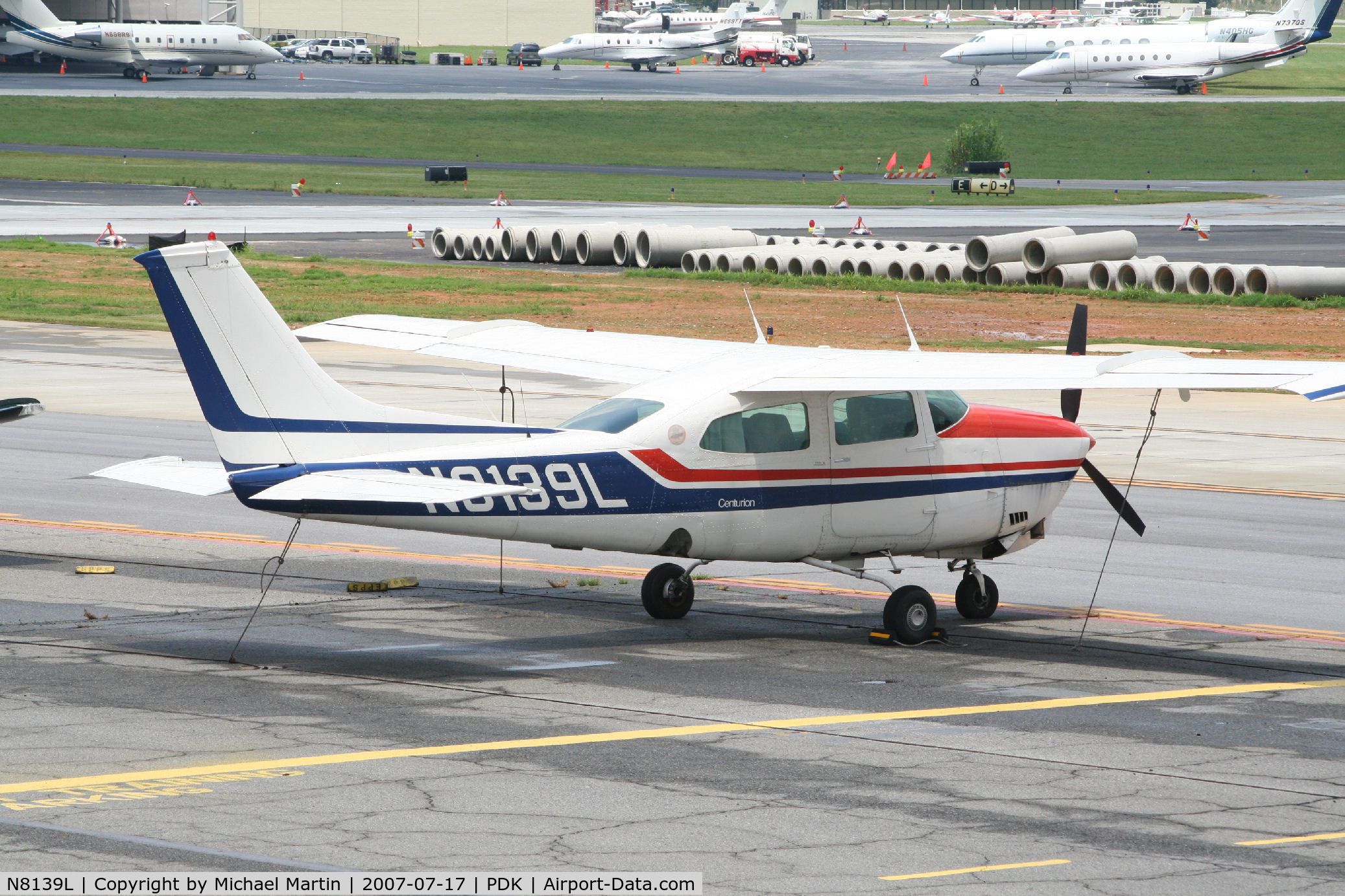 N8139L, 1974 Cessna T210L Turbo Centurion C/N 21060626, Tied down @ Epps Air Service