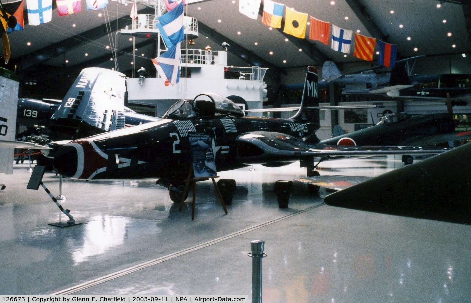 126673, McDonnell F2H-2P Banshee C/N Not found 126673, F2H-2P/F-2B at the National Museum of Naval Aviation