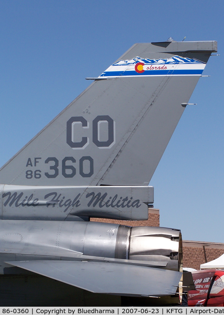 86-0360, 1986 General Dynamics F-16C Fighting Falcon C/N 5C-466, Port Tail Detail