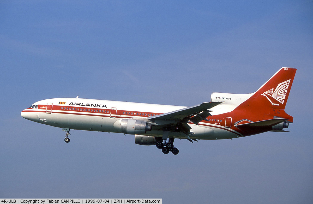 4R-ULB, 1982 Lockheed L-1011 Tristar 500 C/N 293F-1236, Air Lanka