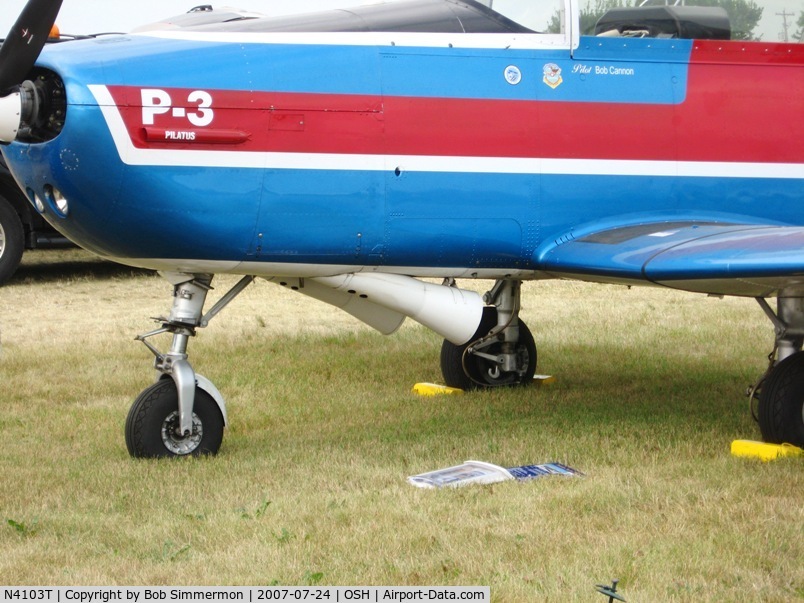 N4103T, 1958 Pilatus P3-05 C/N 461-10, Airventure '07.  Now THAT's a tailpipe.