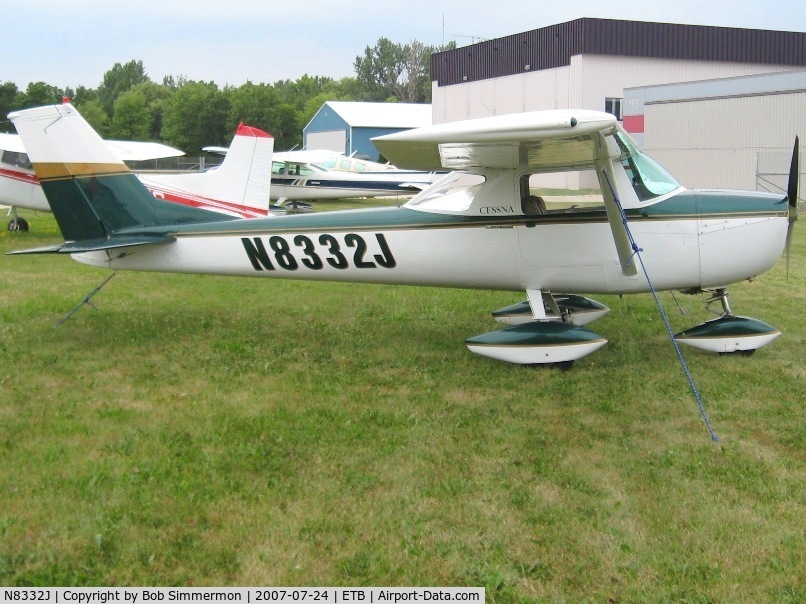 N8332J, 1967 Cessna 150G C/N 15066232, Tied down at West Bend, WI