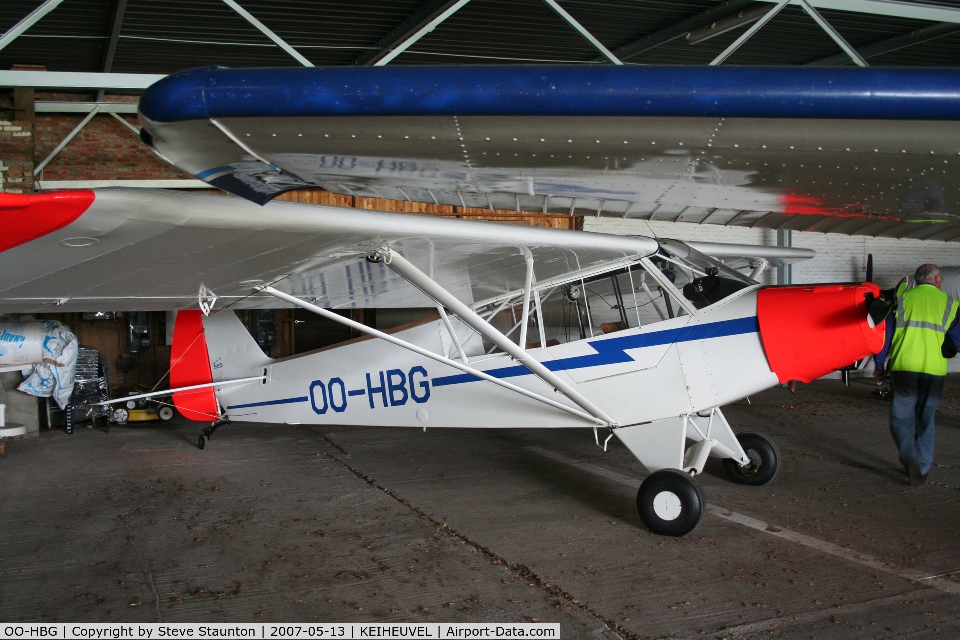 OO-HBG, Piper L-18C Super Cub (PA-18-95) C/N 18-3228, Taken on an Aeroprint tour @ Keiheuvel