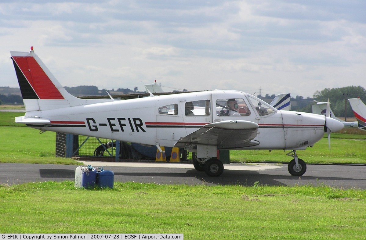 G-EFIR, 1980 Piper PA-28-181 Cherokee Archer II C/N 28-8090275, PA-28 taxiing in at Conington