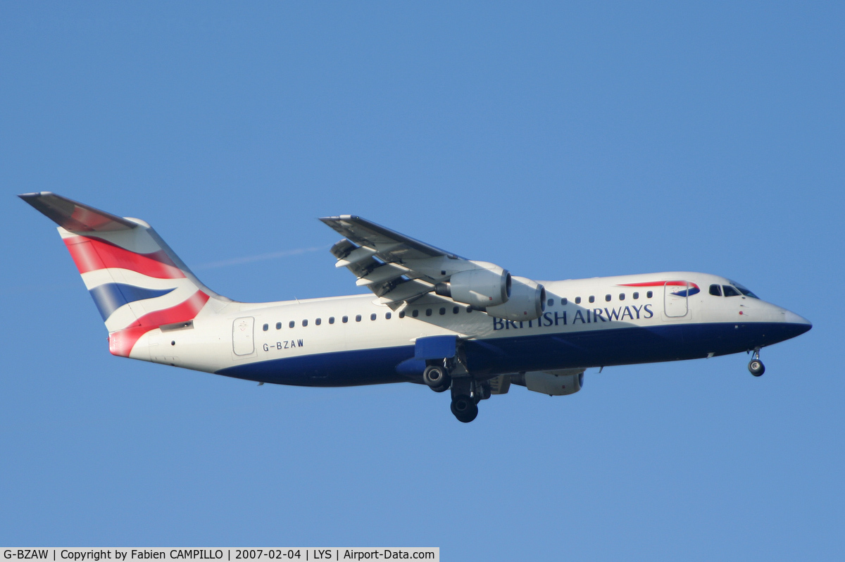 G-BZAW, 1999 British Aerospace Avro 146-RJ100 C/N E3354, British Airways CityFlyer