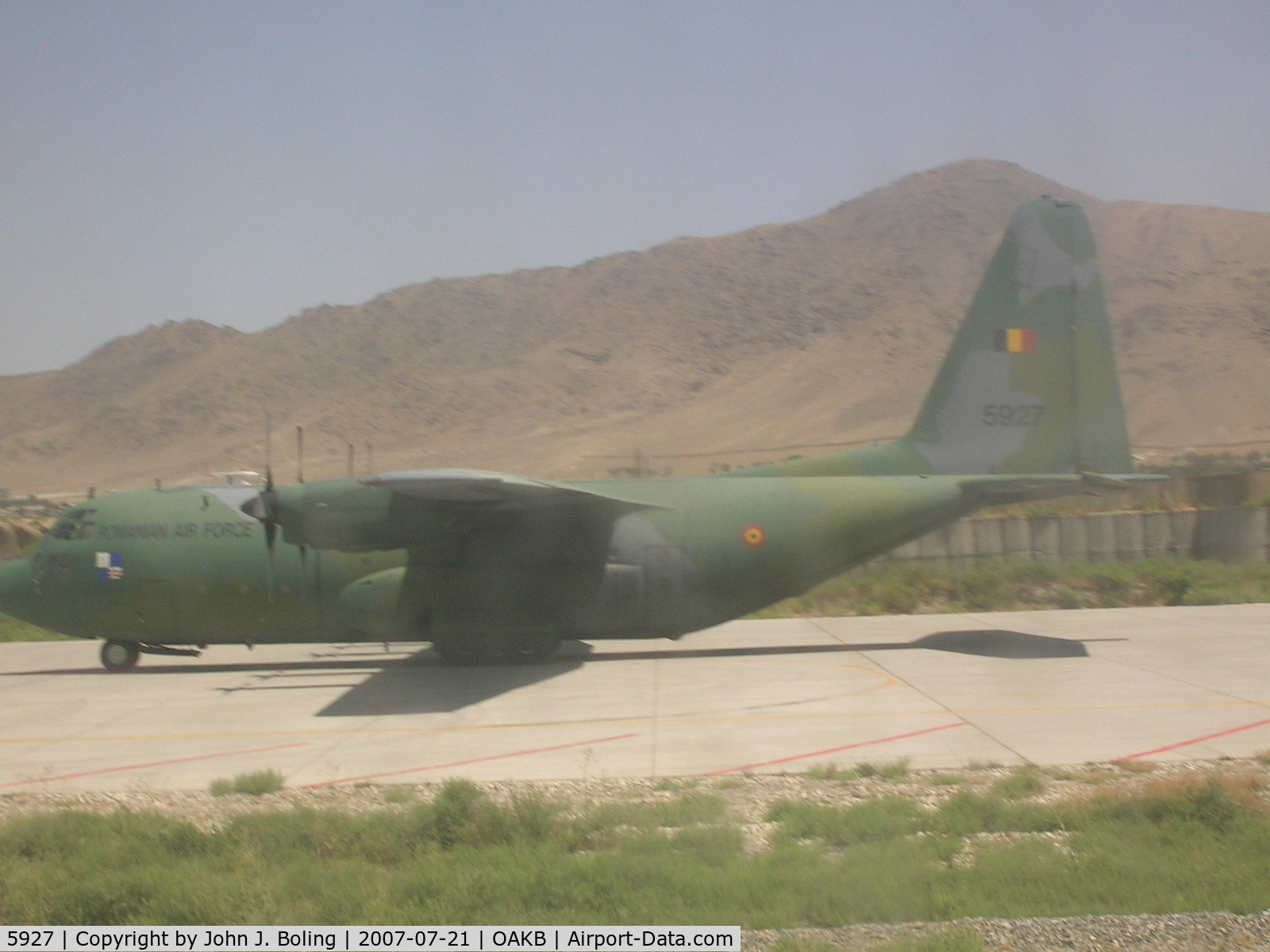 5927, Lockheed C-130B Hercules C/N 282-3568, Romanian Air Force C-130 on Military remp at Kabul