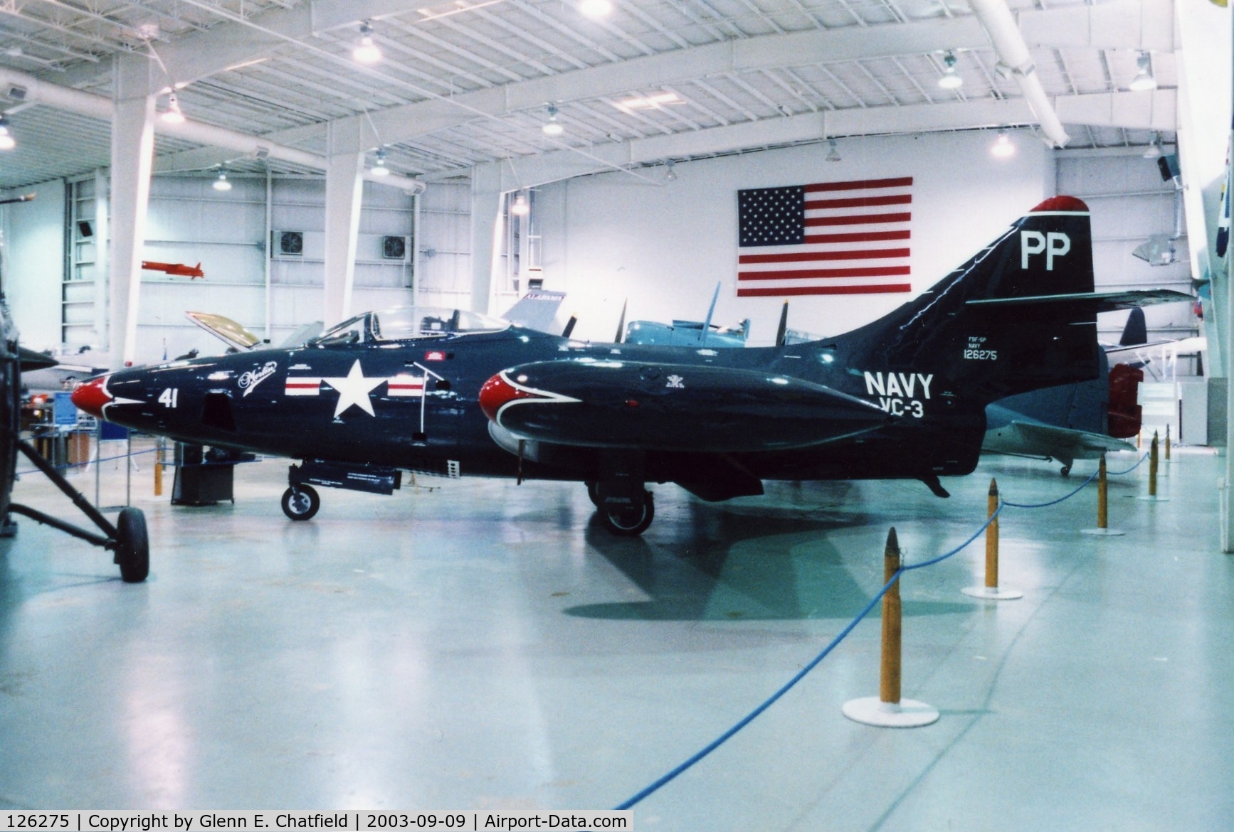 126275, 1950 Grumman F9F-5P Panther C/N Not found 126275, F9F-5P/F-9E At the Battleship Alabama Memorial