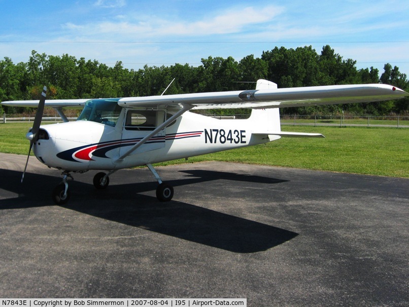 N7843E, 1959 Cessna 150 C/N 17643, Nice straight-tail on the ramp at Hardin Co.