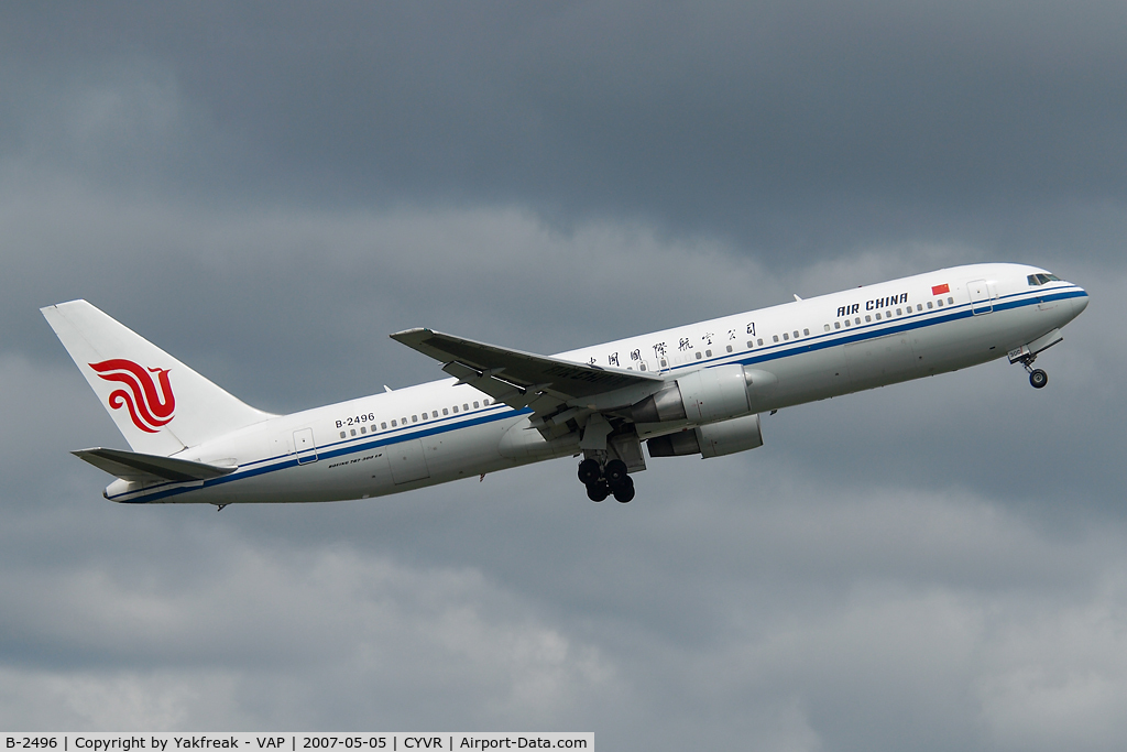 B-2496, 1999 Boeing 767-3Q8(ER) C/N 30301, Air China Boeing 767-300