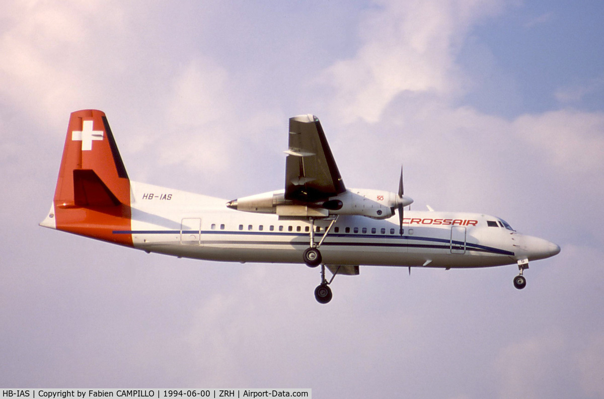 HB-IAS, 1991 Fokker 50 C/N 20220, Crossair