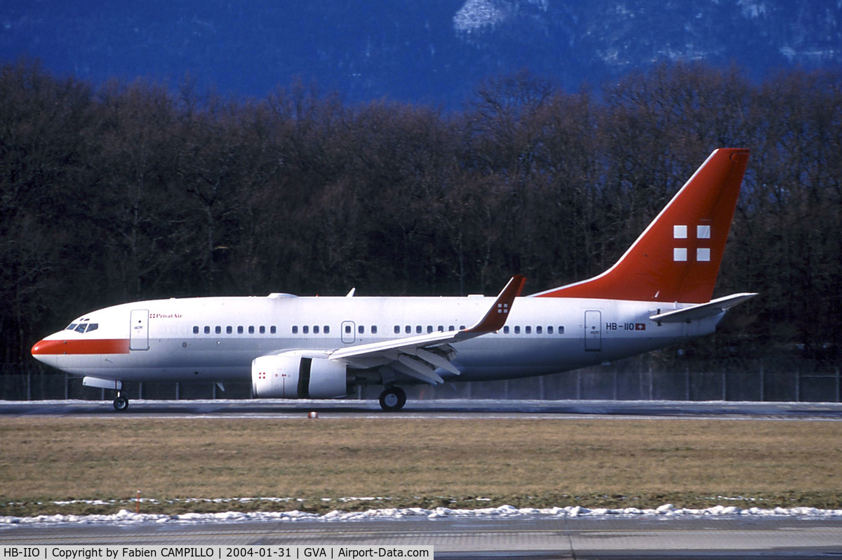 HB-IIO, 1999 Boeing 737-7AK BBJ C/N 29865, Privatair