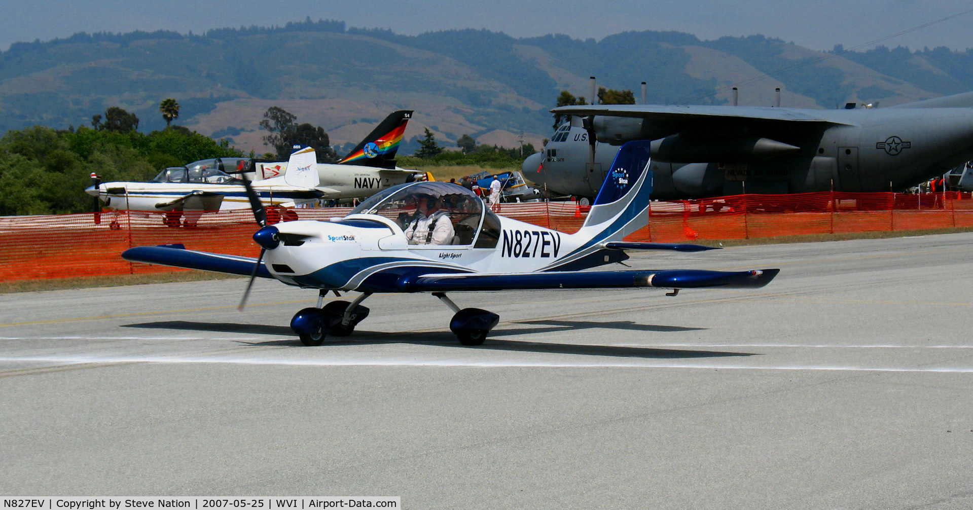 N827EV, 2007 Evektor-Aerotechnik Sportstar C/N 20070827, Light Sport Planes West (Salinas, CA) 2007 Evektor-aerotechnik As SPORTSTAR taxying for demo flight @ Watsonville, CA airshow