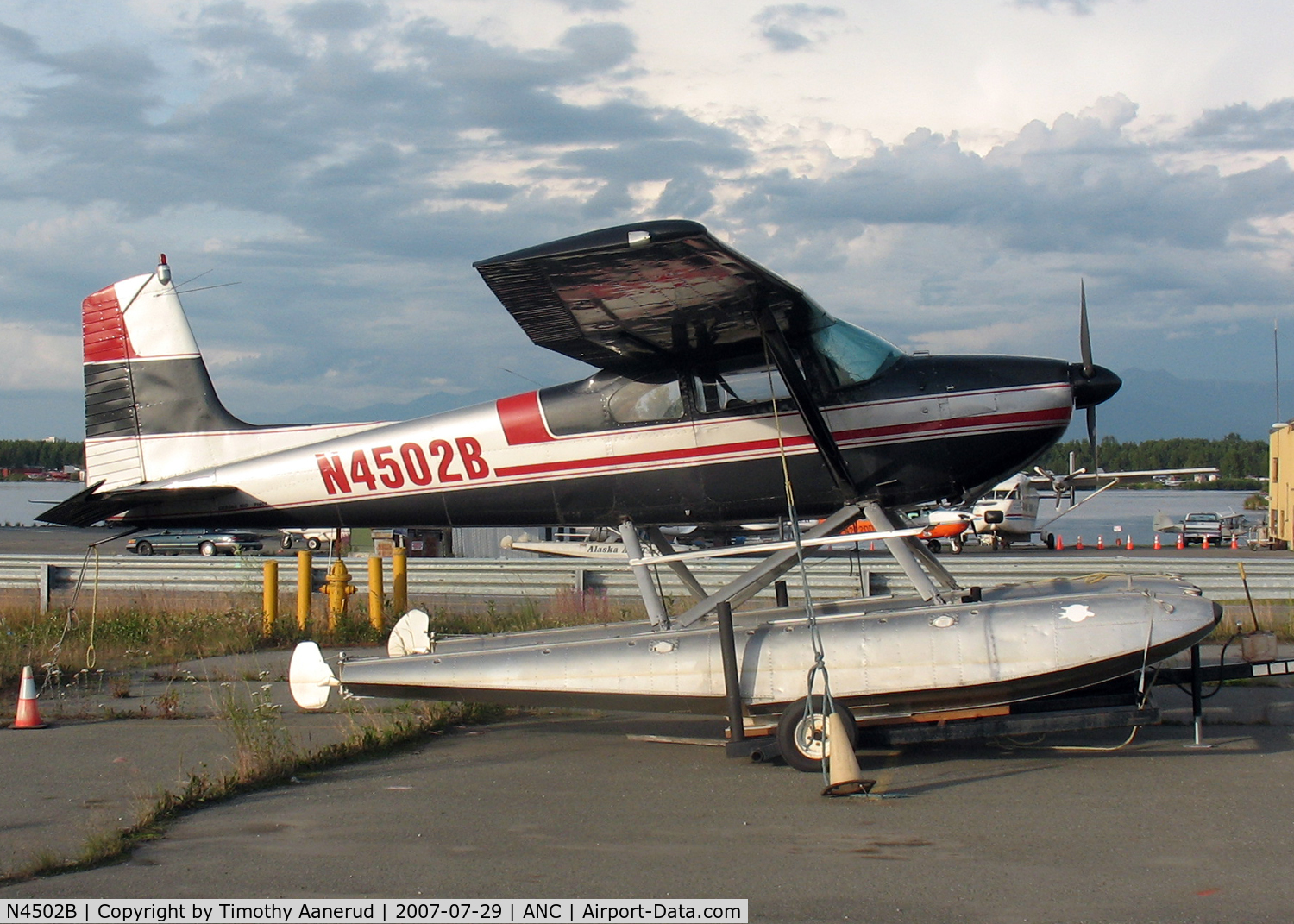 N4502B, 1955 Cessna 180 C/N 31401, General Aviation Parking area at Anchorage International