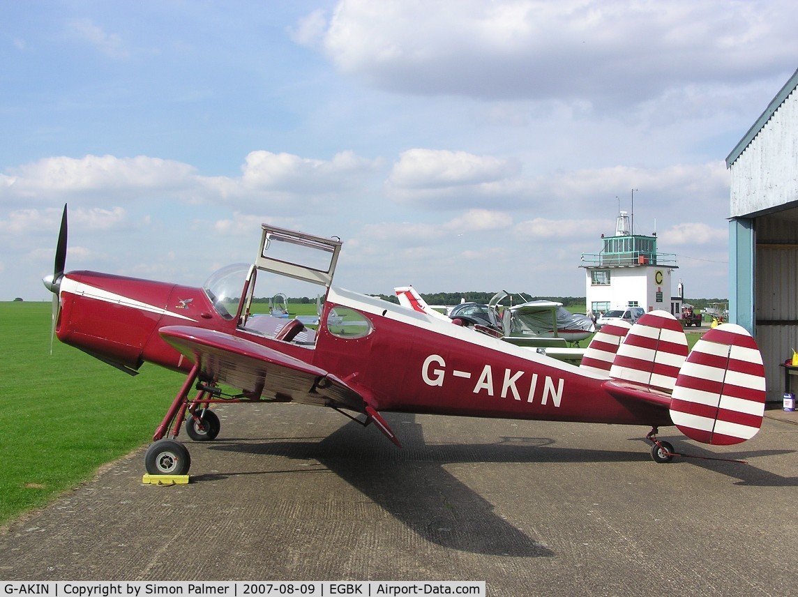 G-AKIN, 1947 Miles M38 Messenger 2A C/N 6728, Messenger sits in the sun at Sywell