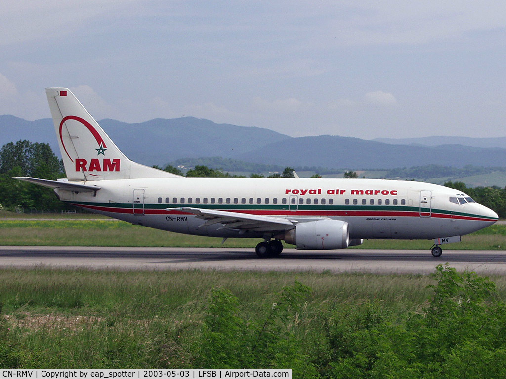 CN-RMV, 1991 Boeing 737-5B6 C/N 25317, departing on runway 16