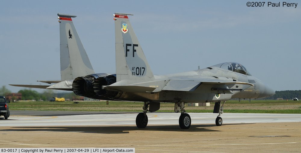 83-0017, 1983 McDonnell Douglas F-15C Eagle C/N 0864/C277, Once a demo Eagle, now in the 4-ship