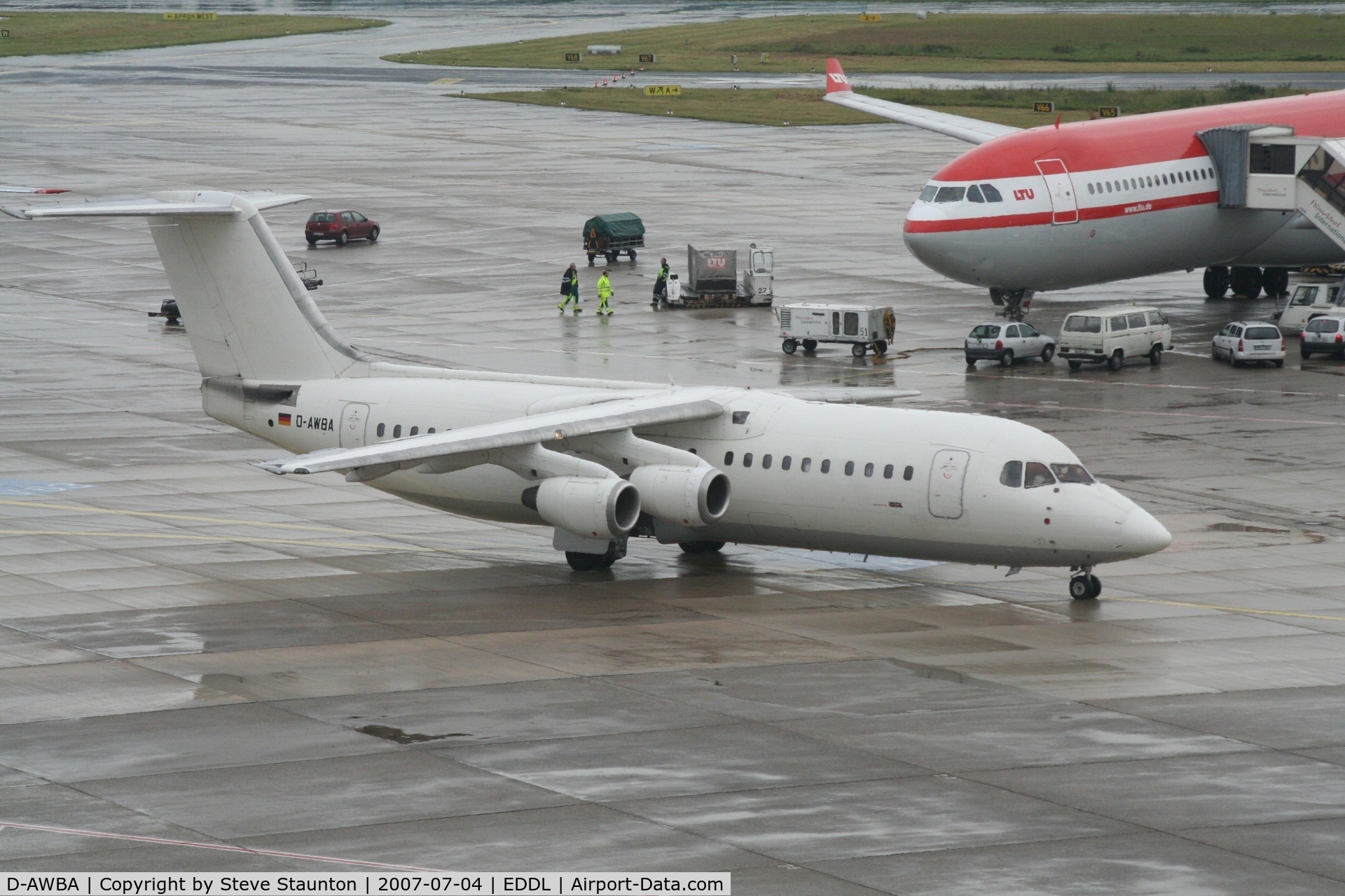 D-AWBA, 1989 British Aerospace BAe.146-300 C/N E3134, Taken at Dusseldorf July 2007