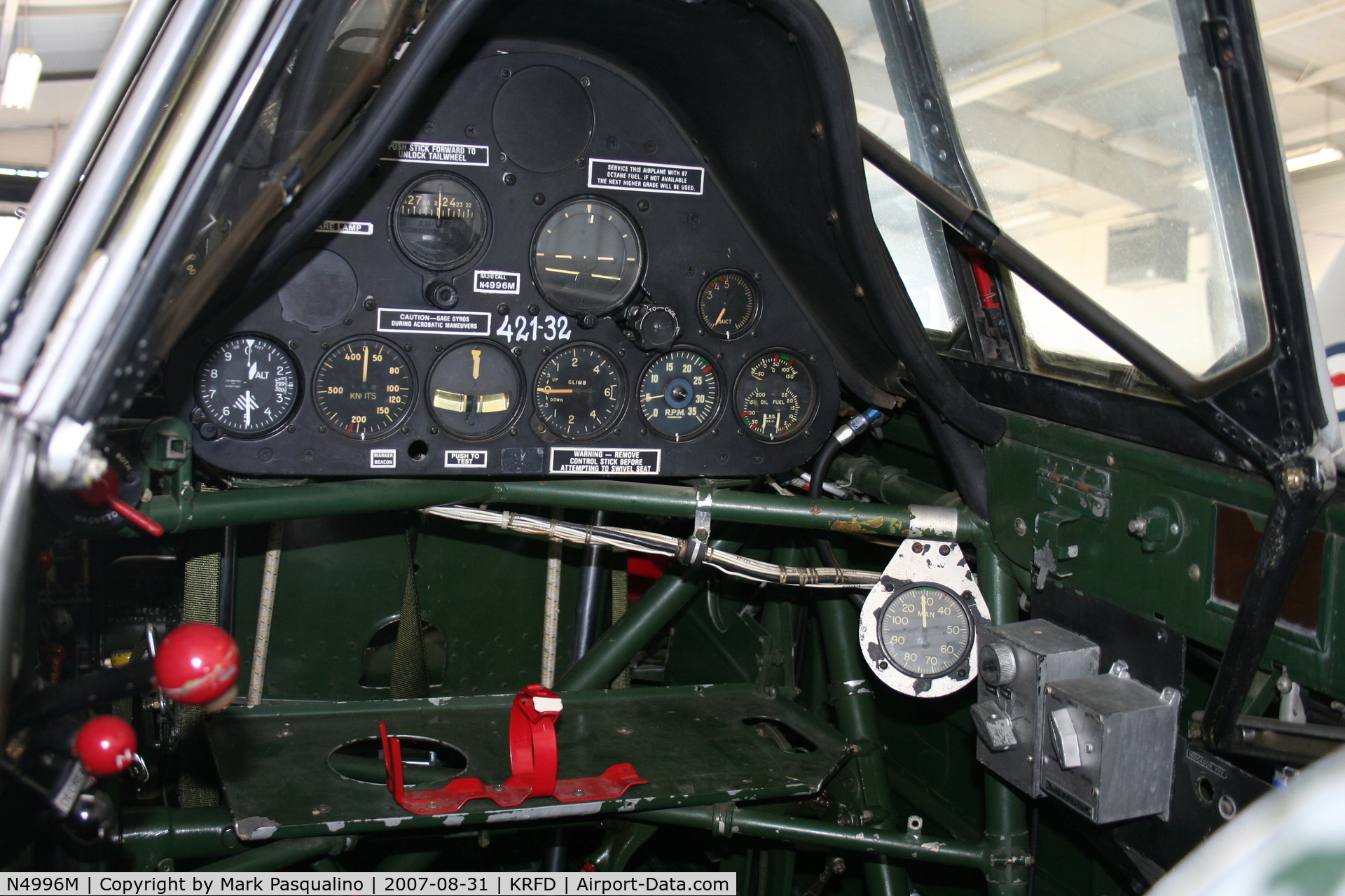 N4996M, 1944 North American AT-6D C/N 42-86142A, Rear Cockpit