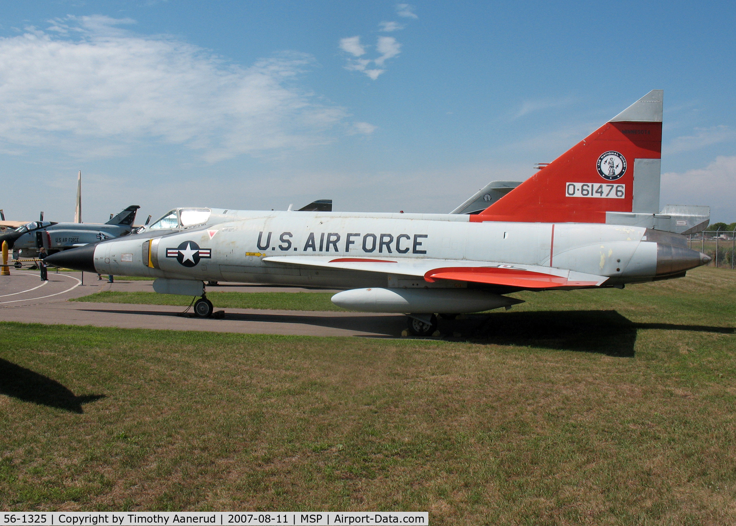 56-1325, 1956 Convair F-102A Delta Dagger C/N Not found 56-1325, Convair F102A Delta Dagger, on displayed as 56-1476. Minnesota Air National Guard Museum