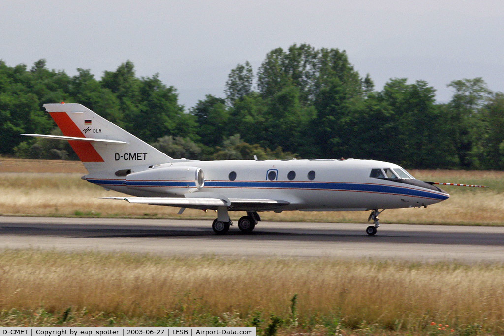 D-CMET, 1976 Dassault Falcon (Mystere) 20E-5 C/N 329, departing on rwy 16