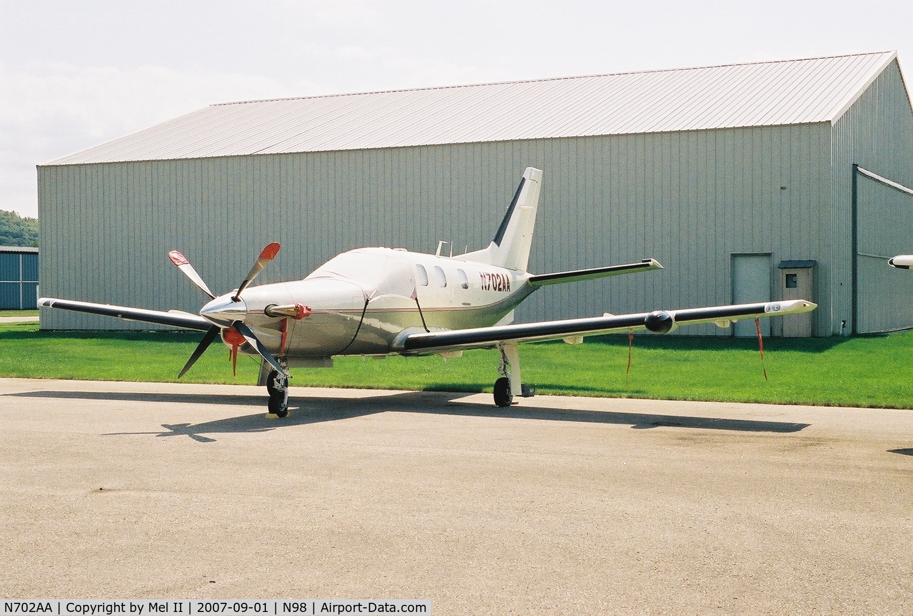 N702AA, 2001 Socata TBM-700 C/N 216, Parked @ Boyne City Municipal Airport (N98)