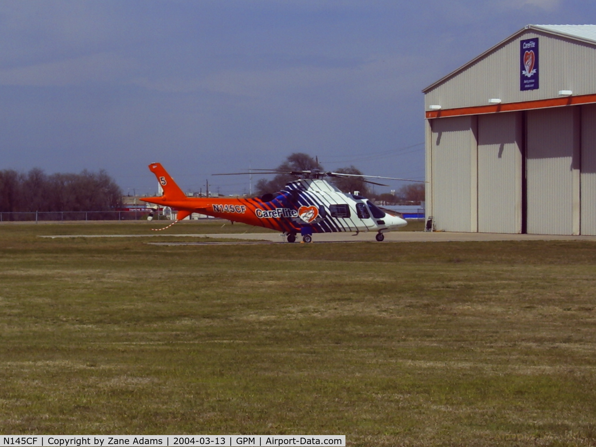 N145CF, Agusta A-109E C/N 11149, at Careflite maintanence hanger