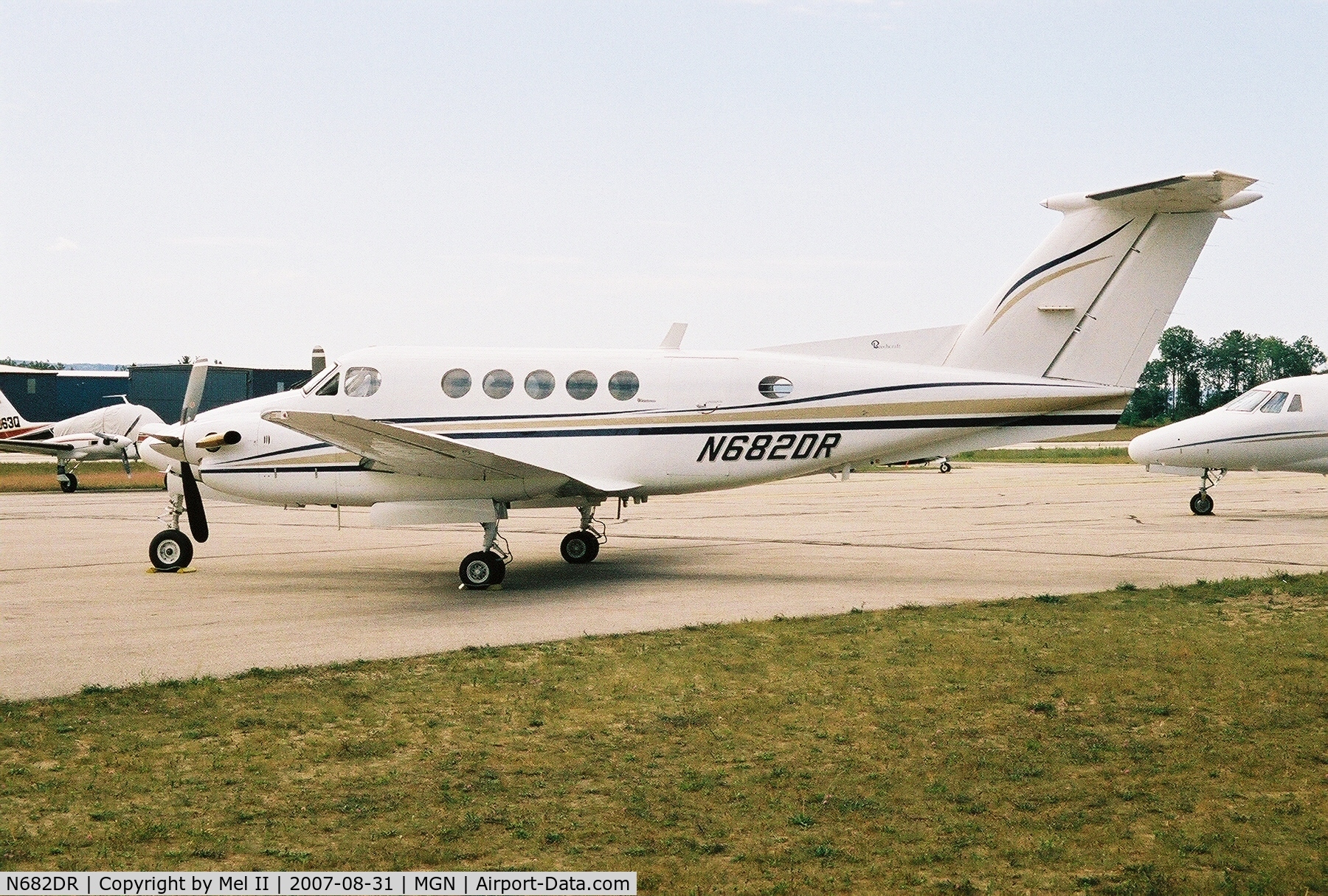 N682DR, 1976 Beech 200 Super King Air C/N BB-130, Parked @ Harbor Springs Airport (MGN)