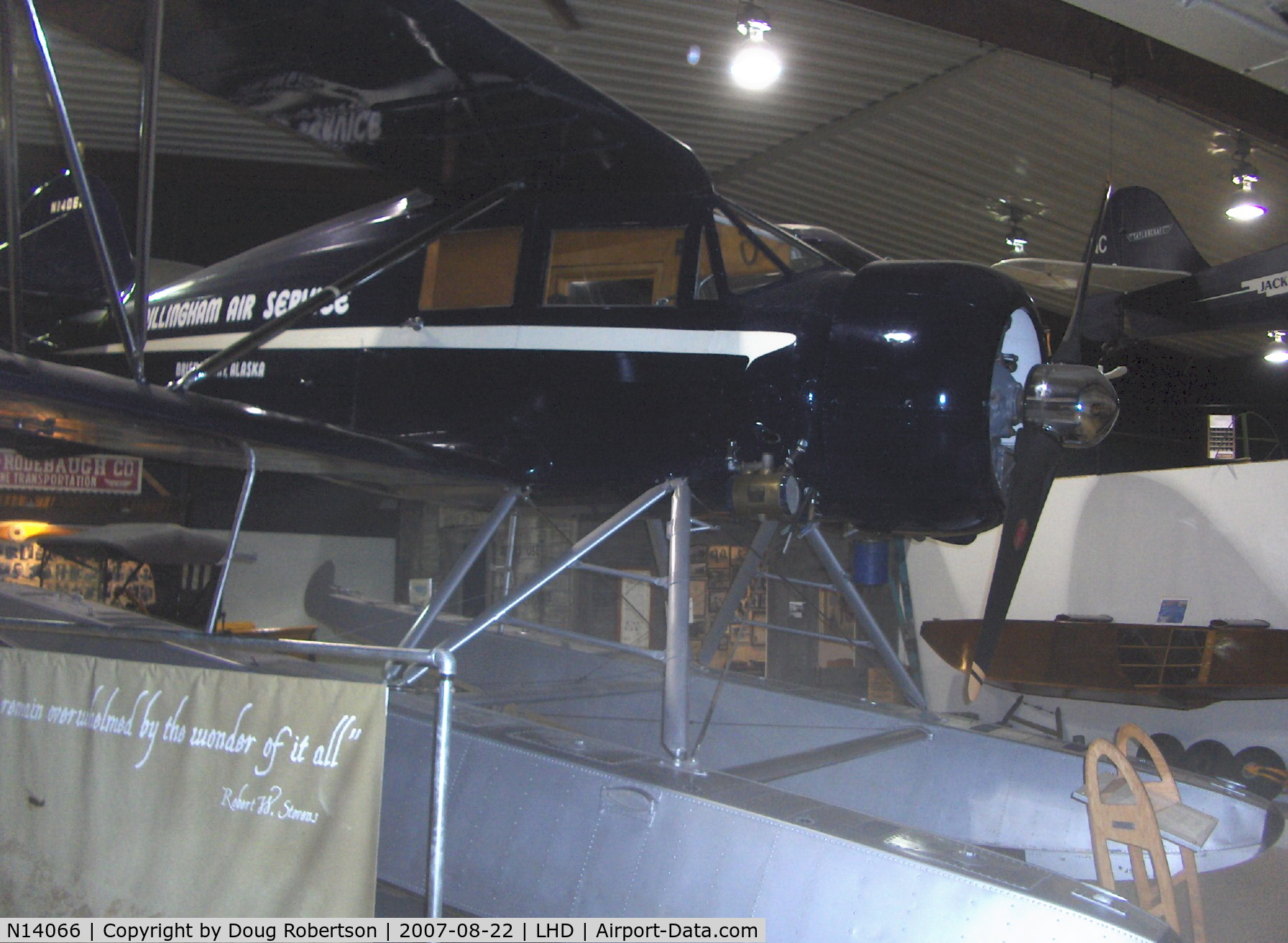 N14066, 1934 Waco YKC-S C/N 3991, 1934 Waco YKC-S, Jacobs L4/R755-& 245 Hp, on floats at Alaska Aviation Heritage Museum