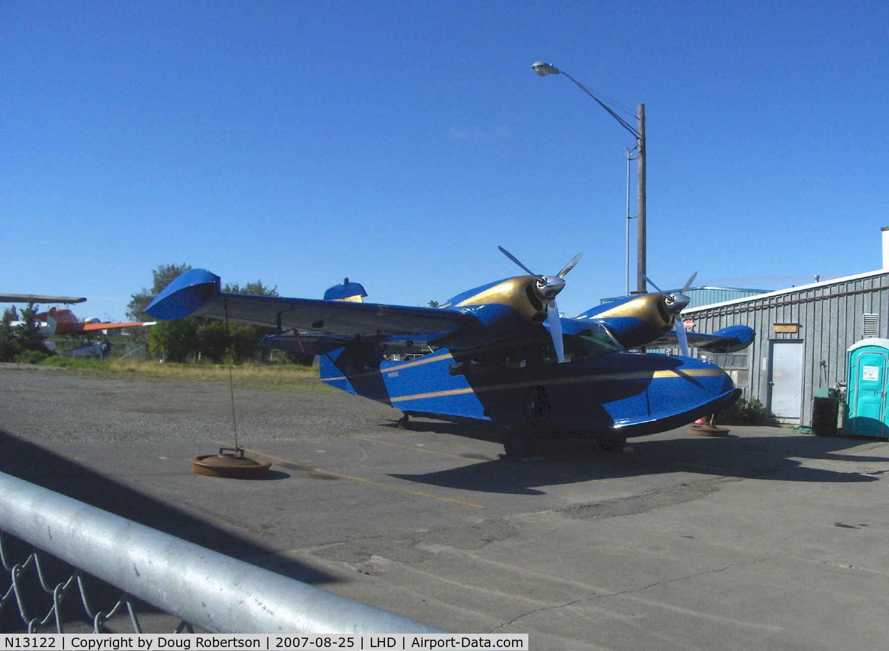 N13122, 1943 Grumman G-44 Widgeon C/N 1312, 1943 Grumman G-44 Widgeon, two Lycoming GO-480-B1D 270 Hp each as McKinnon Super Widgeon conversion from original Ranger 6-440C-5 200 Hp engines, at Alaska Aviation Heritage Museum