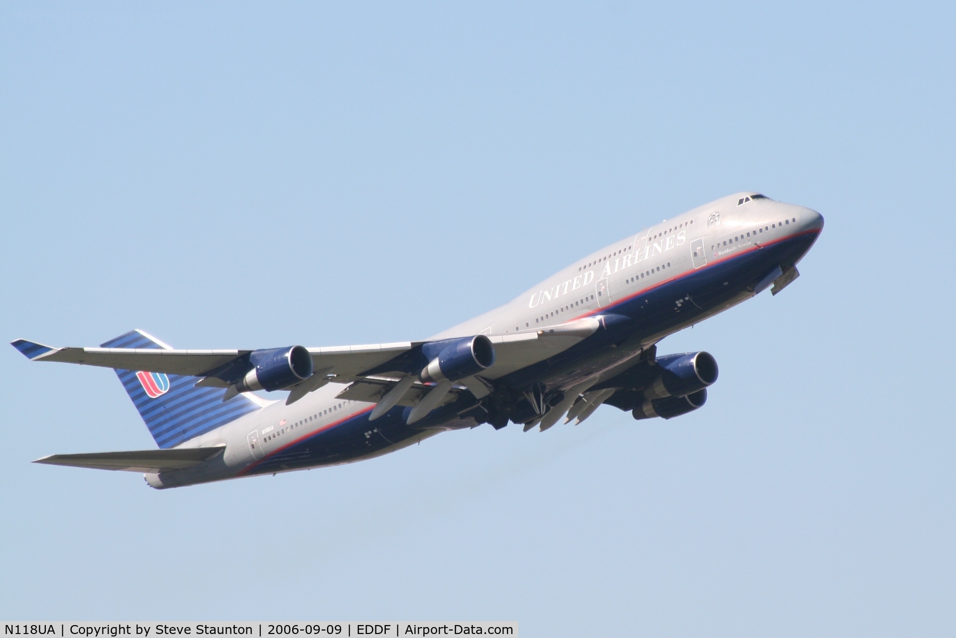 N118UA, 1999 Boeing 747-422 C/N 28811, Taken at Frankfurt September 2006