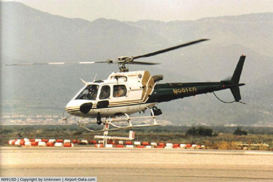 N991SD, Eurocopter AS-350B-3 Ecureuil Ecureuil C/N 3325, Riverside County Sheriff's Department Graphic