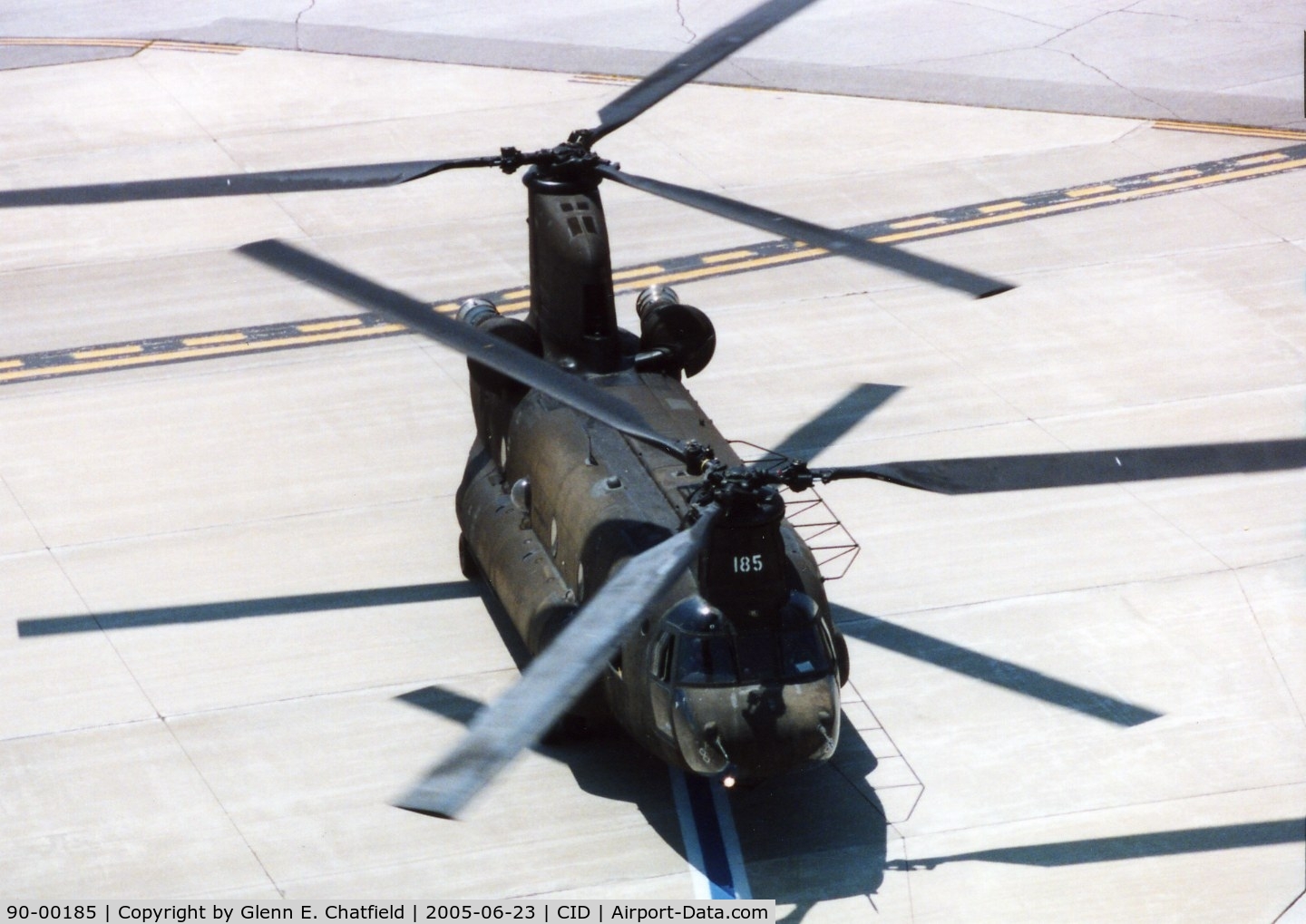 90-00185, 1990 Boeing Vertol CH-47D Chinook C/N M.3337, CH-47D seen from the control tower