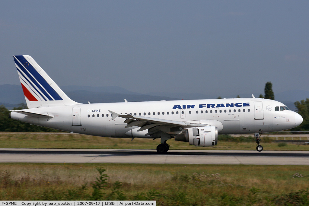 F-GPME, 1996 Airbus A319-113 C/N 625, landing from Paris ORY as AF 7334