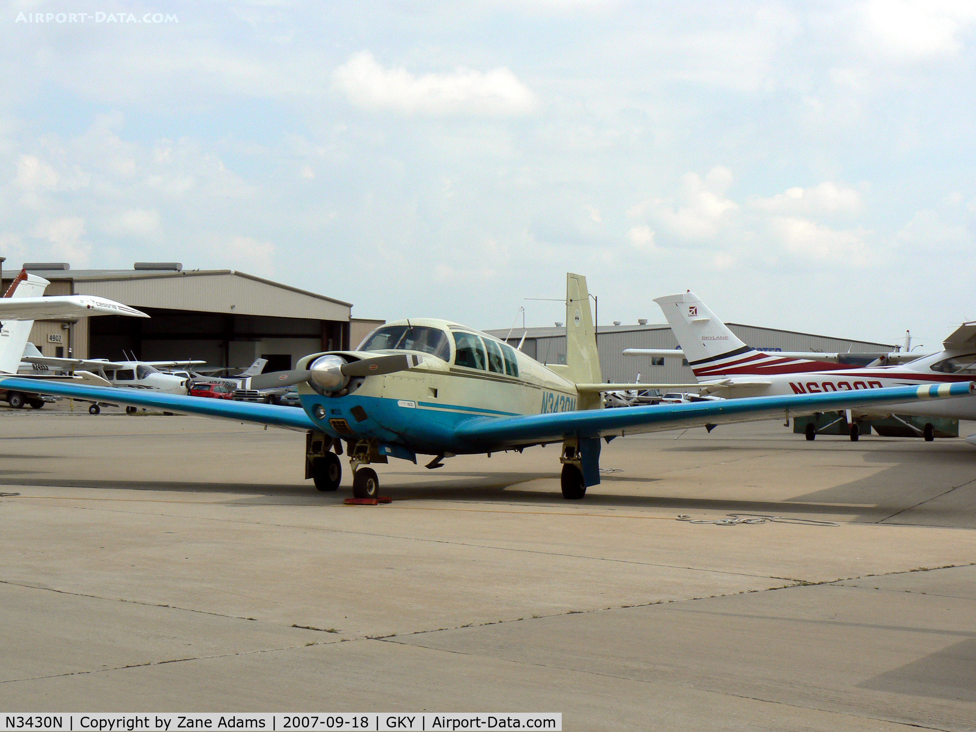 N3430N, 1967 Mooney M20F Executive C/N 680050, on the ramp at Arlington Muni