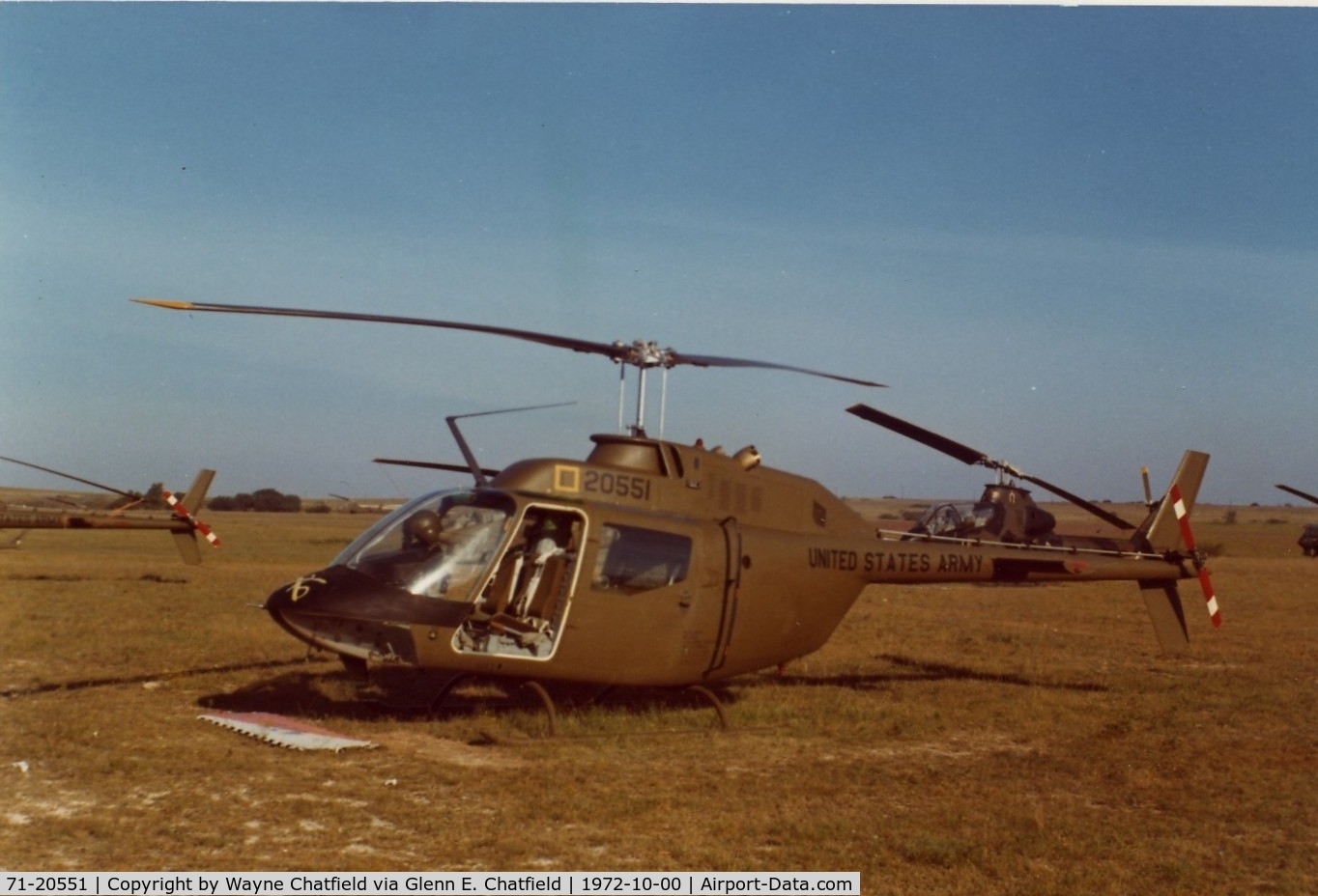 71-20551, 1971 Bell OH-58A Kiowa C/N 41412, OH-58A at Ft. Hood, TX