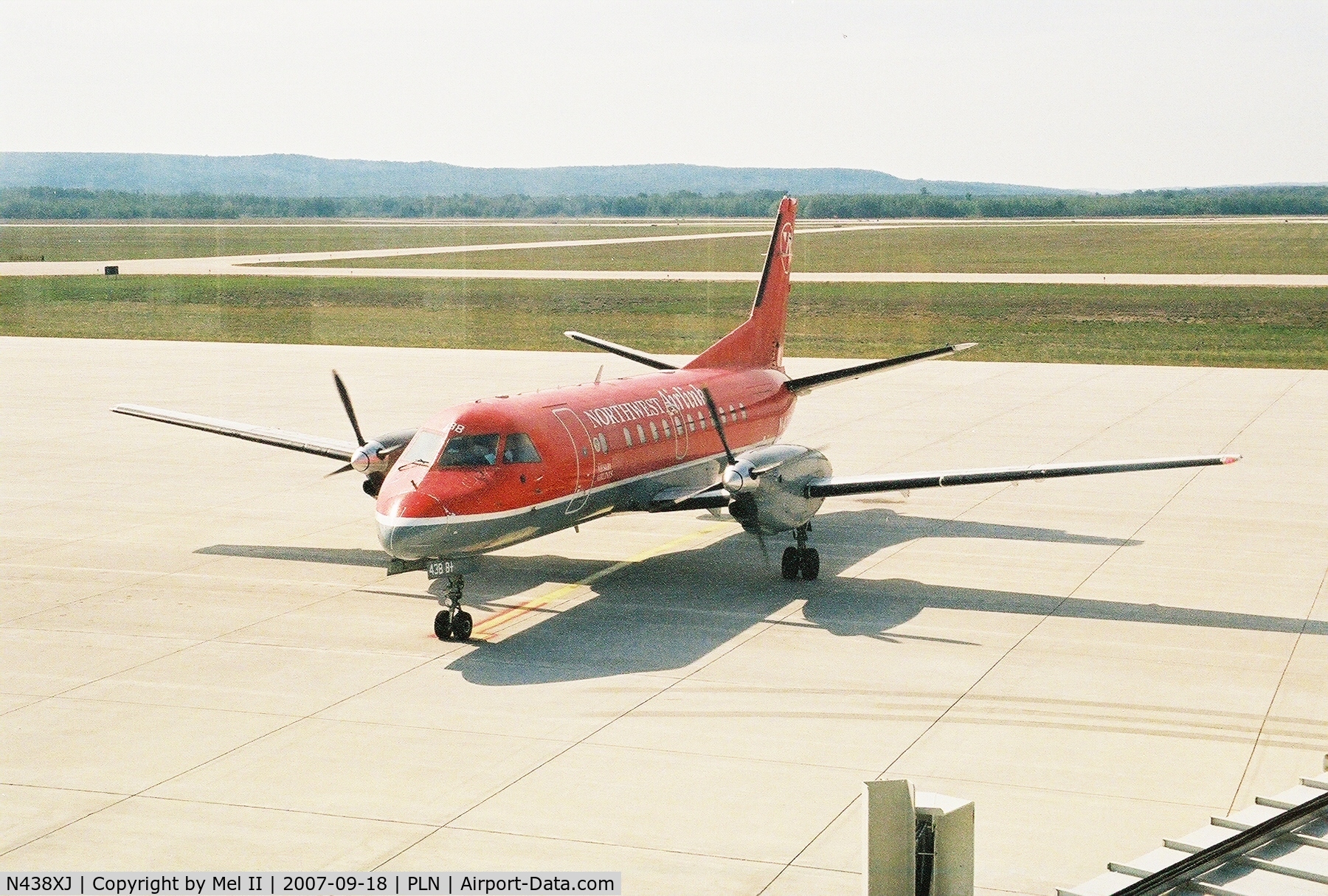 N438XJ, 1998 Saab 340B C/N 340B-438, MES2706 - PLN-DTW Starting up @ Pellston Regional Airport (PLN)