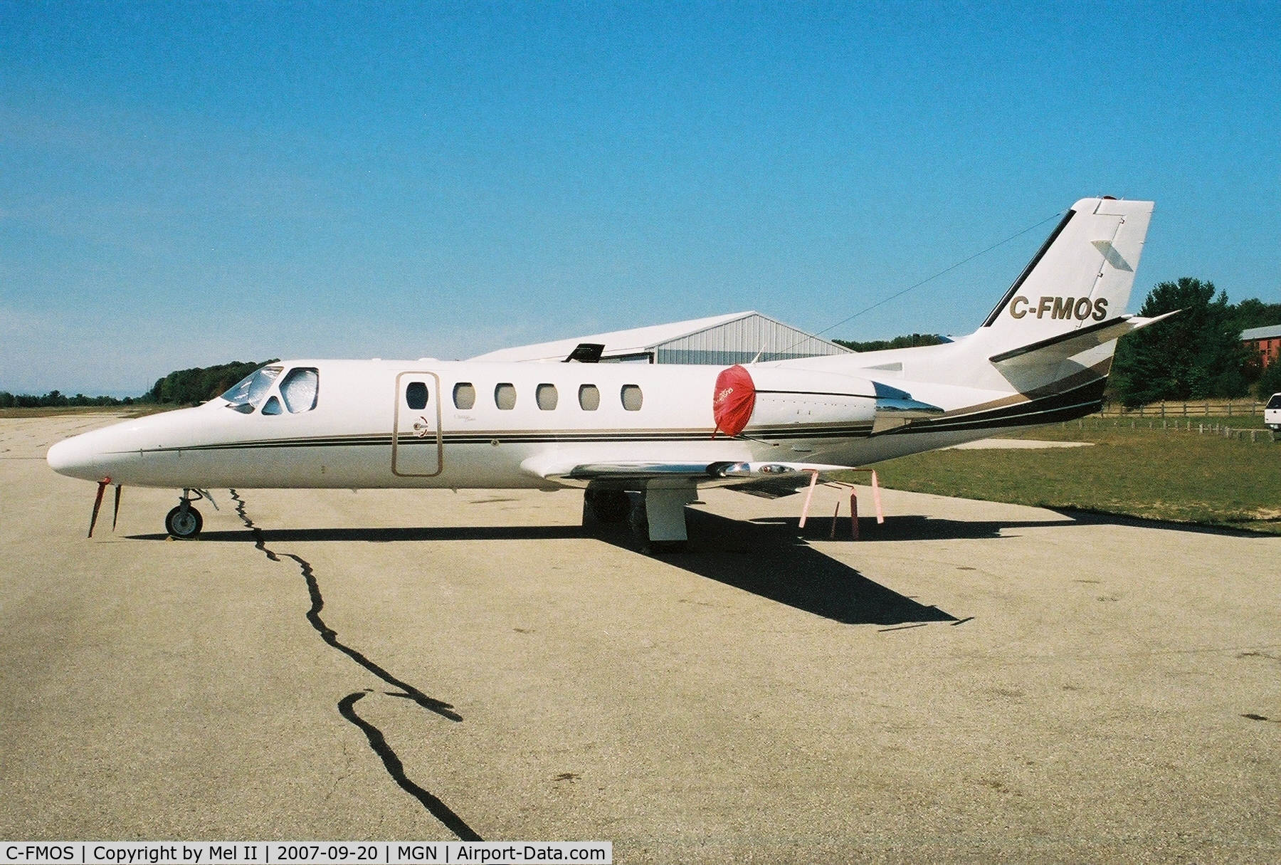 C-FMOS, 2001 Cessna 550 Citation Bravo C/N 550-0982, Parked @ Harbor Springs Airport (MGN)