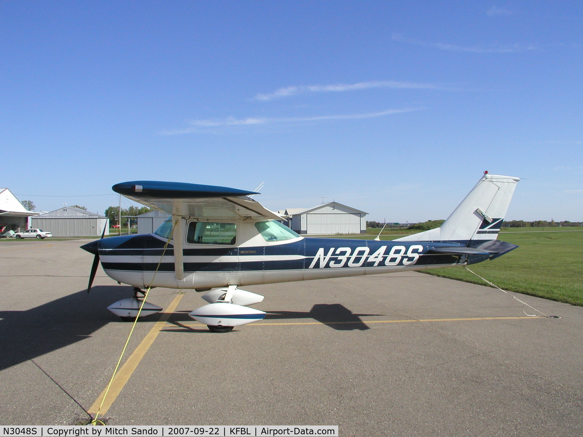 N3048S, 1967 Cessna 150G C/N 15066948, Tied down at Faribault.