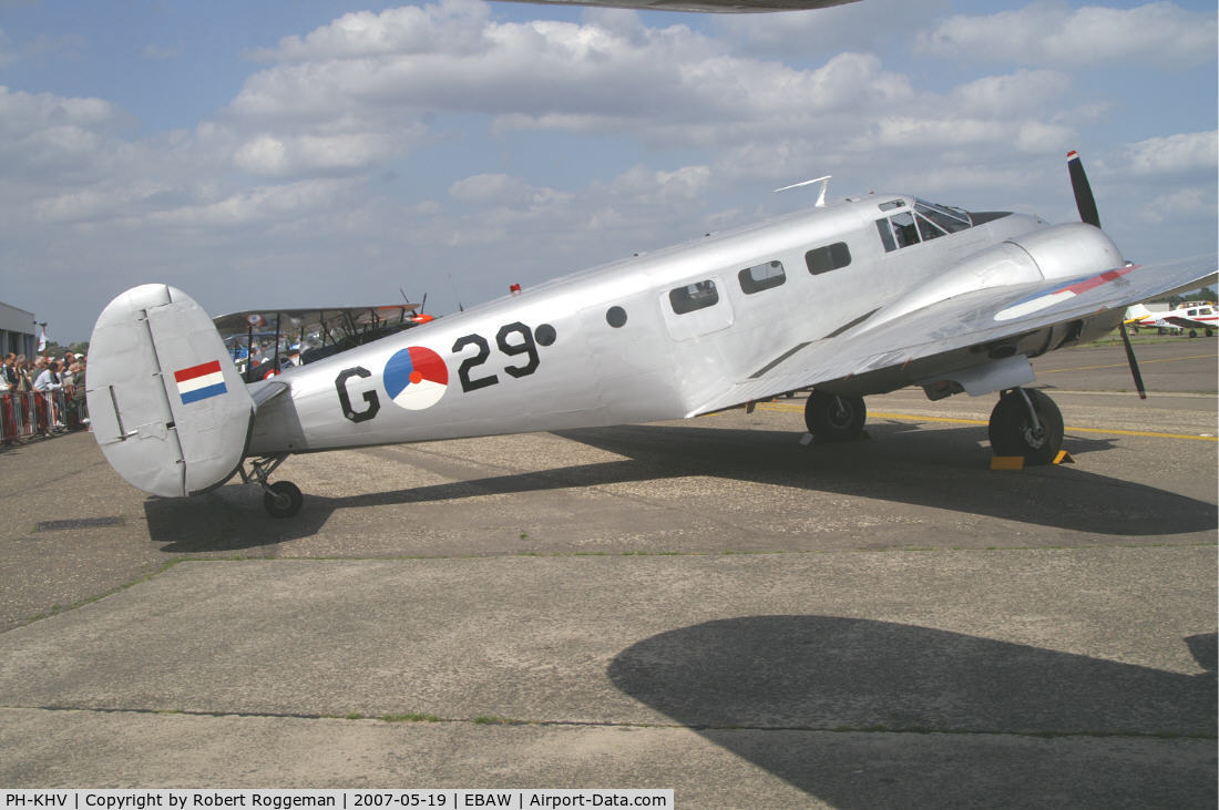 PH-KHV, 1952 Beech Expeditor 3NM (D18S) C/N A-904/CA-254, 17 th Antwerp Stampe Fly in.Painted as G-29 K.Lu.Royal Netherlands Air Force Historical Flight.