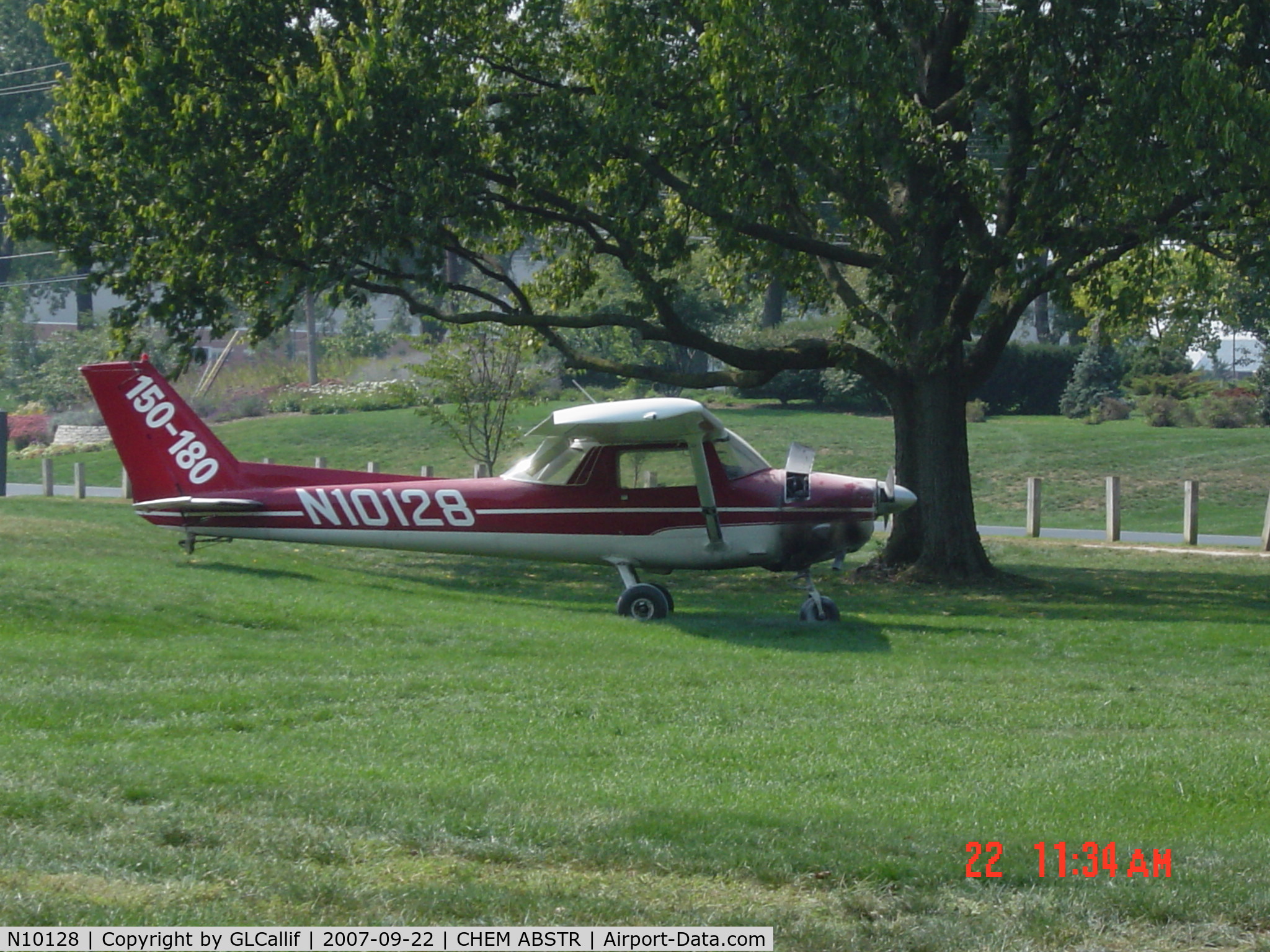 N10128, 1973 Cessna 150L C/N 15074800, Post Emergency landing 9-22-07 Chem Abstracts Kenny and Akerman Columbus OH