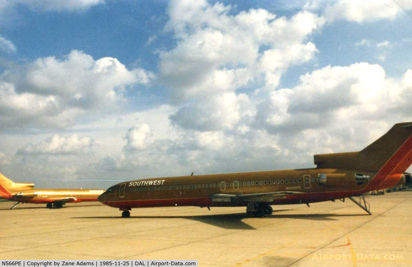 N566PE, 1976 Boeing 727-227 C/N 21242, Registered as N566PE Southwest Airlines 727-200  - Other reg's N441 BN, PP-JUB last noted in Brazil 2004 less engines