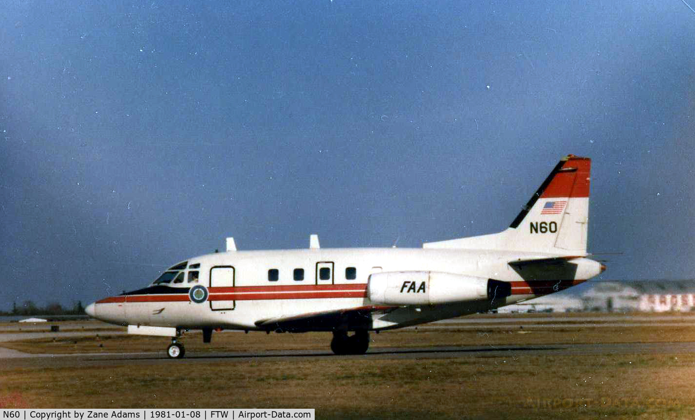 N60, 1975 Rockwell International Sabre 75A C/N 380-28, FAA Sabreliner  - Red