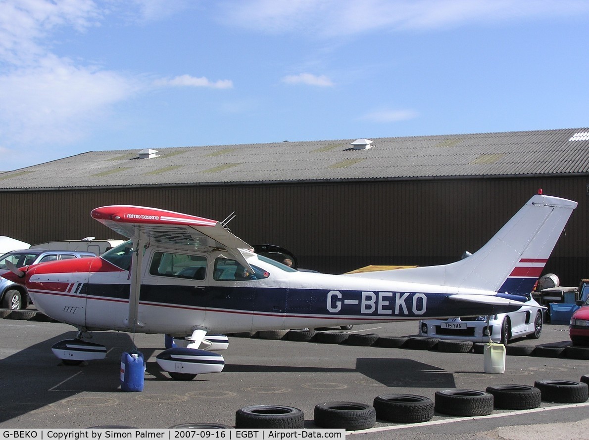 G-BEKO, 1977 Reims F182Q Skylane C/N F1820037, Cessna Skylane awaiting attention at Turweston