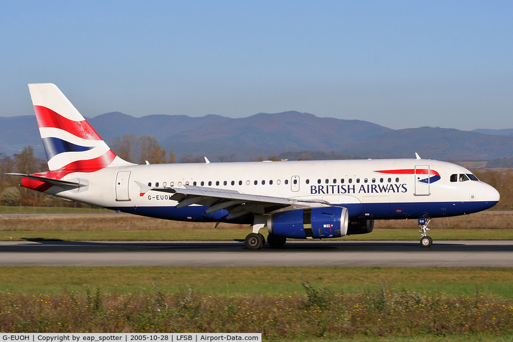 G-EUOH, 2001 Airbus A319-131 C/N 1604, arriving from London Heathrow