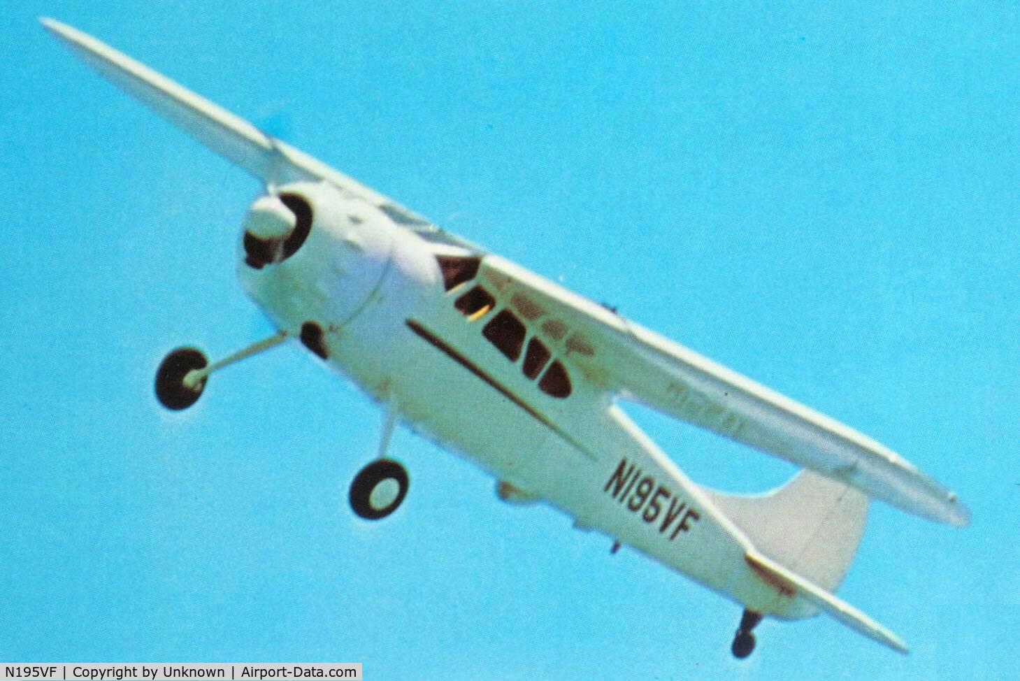 N195VF, 1948 Cessna 195 C/N 7268, I can't remember the details of this mid-70's photograph.  It is stuck in my album and may even be a magazine photograph.