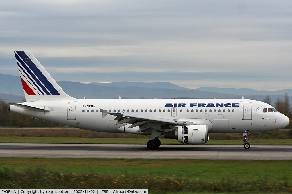 F-GRHA, 1999 Airbus A319-111 C/N 938, arriving from Paris ORY