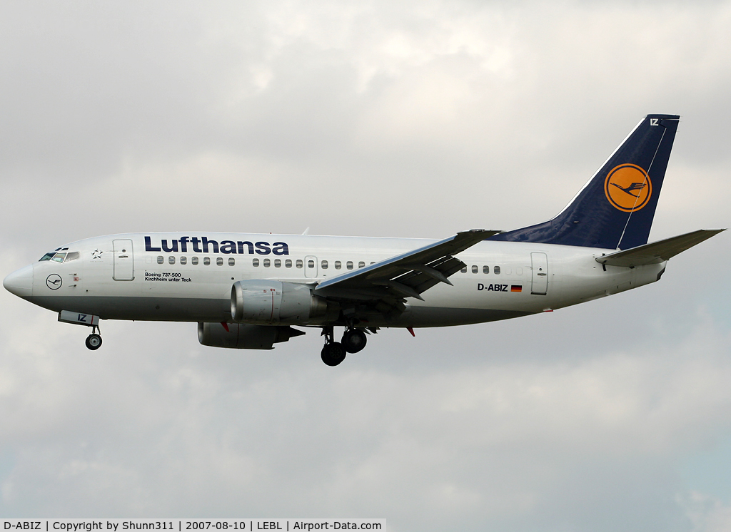 D-ABIZ, 1991 Boeing 737-530 C/N 25244, Landing rwy 25R