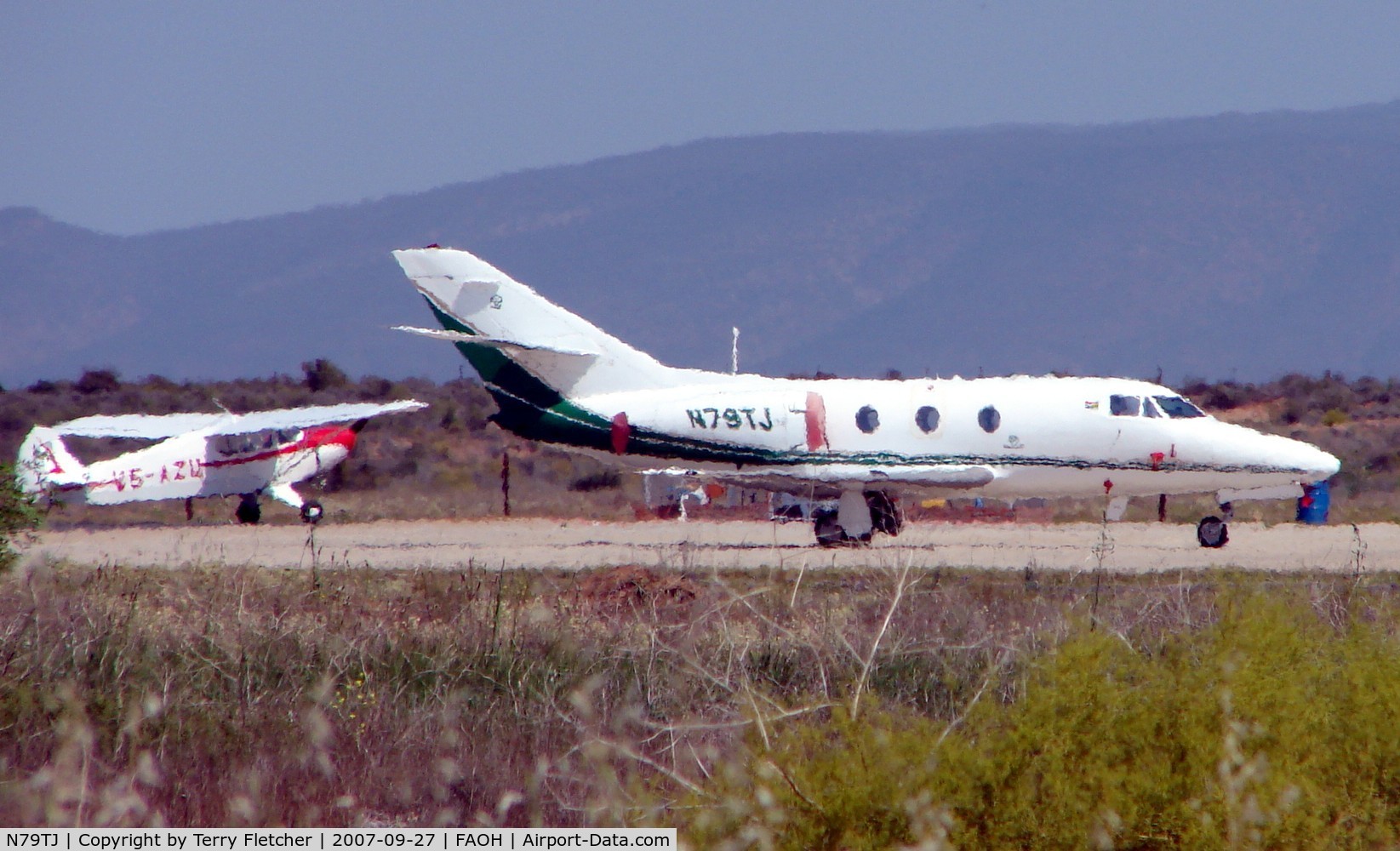N79TJ, Dassault-Breguet Falcon 10 C/N 148, This Falcon far from home in the South African midday heathaze