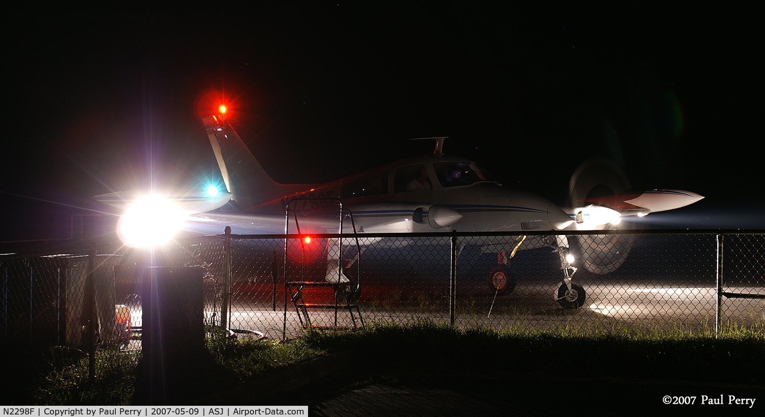 N2298F, 1967 Cessna 310L C/N 310L-0098, Lit up, ready to head back to Shelby