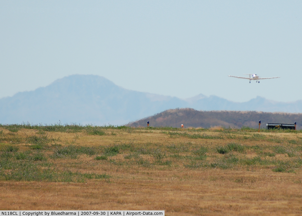 N118CL, 1998 Diamond DA-20C-1 Eclipse C/N C0018, Takeoff with Pike's Peak in the background